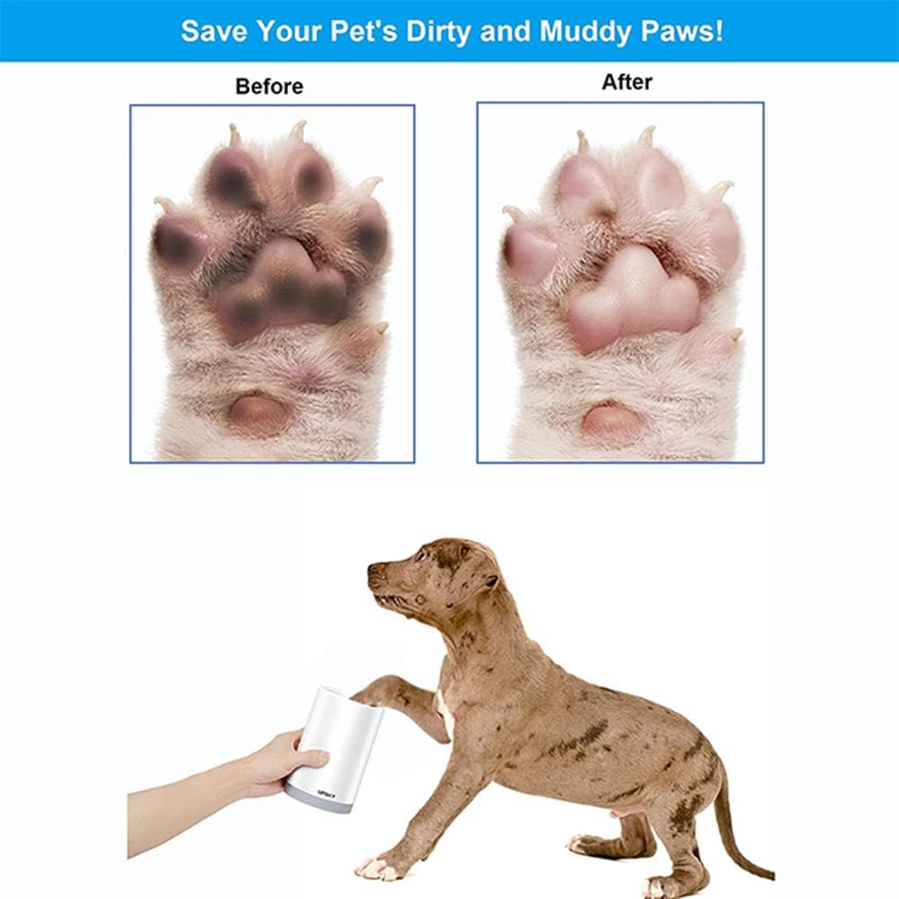 Dog Paw Cleaner, Portable Pet Paw Cleaner,Dog Foot Washer Massager, Comfortable Silicone Pet Cleaning Brush Cup with Towel for Dogs Cats Massage Grooming Dirty Claws (L, Pink)