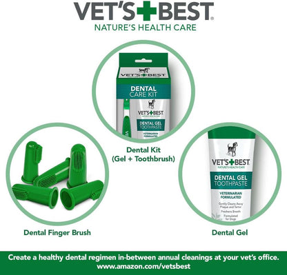 Vet’s Best Dog Toothbrush - Easy Teeth Cleaning for Dog Dental Care, Perfect for Dogs and Cats - Comes With 10 Soft Finger Brushes Per Pack
