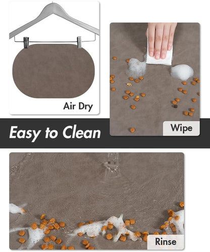 Absorbent Dog Food Mat-Cat Dog Mat for Food and Water Bowl, Quick Dry Pet Food Mat, No Stains Dog Feeding mat, Dog Accessories Pet Supplies Mat-Dog Water Bowl Mat for Messy Drinkers