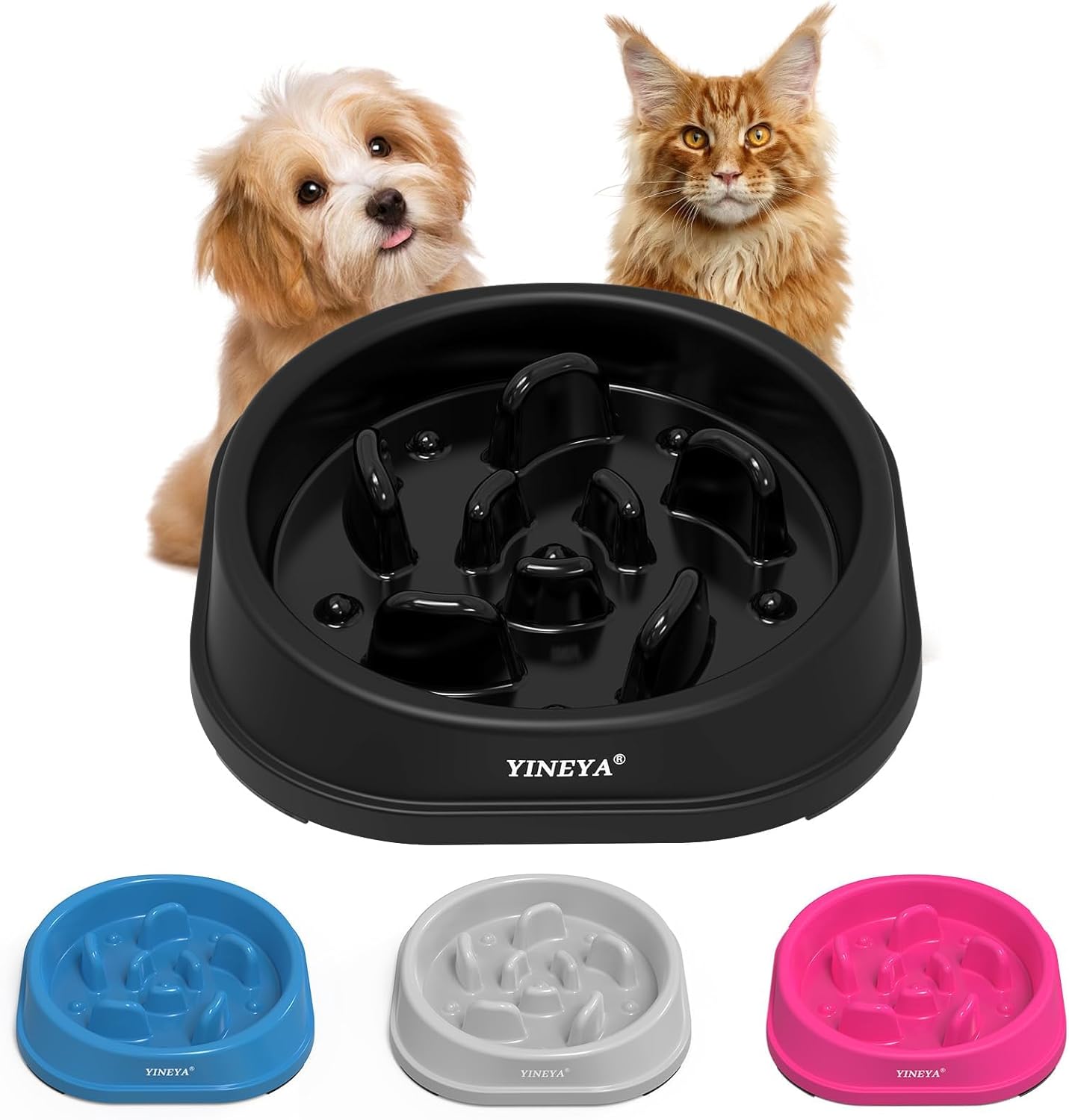 YINEYA Slow Feeder Dog Bowls, Pet Supplies that Slow Down Eating, Pet Food Bowls, Maze Dog Puzzle Feeder for Medium Breed