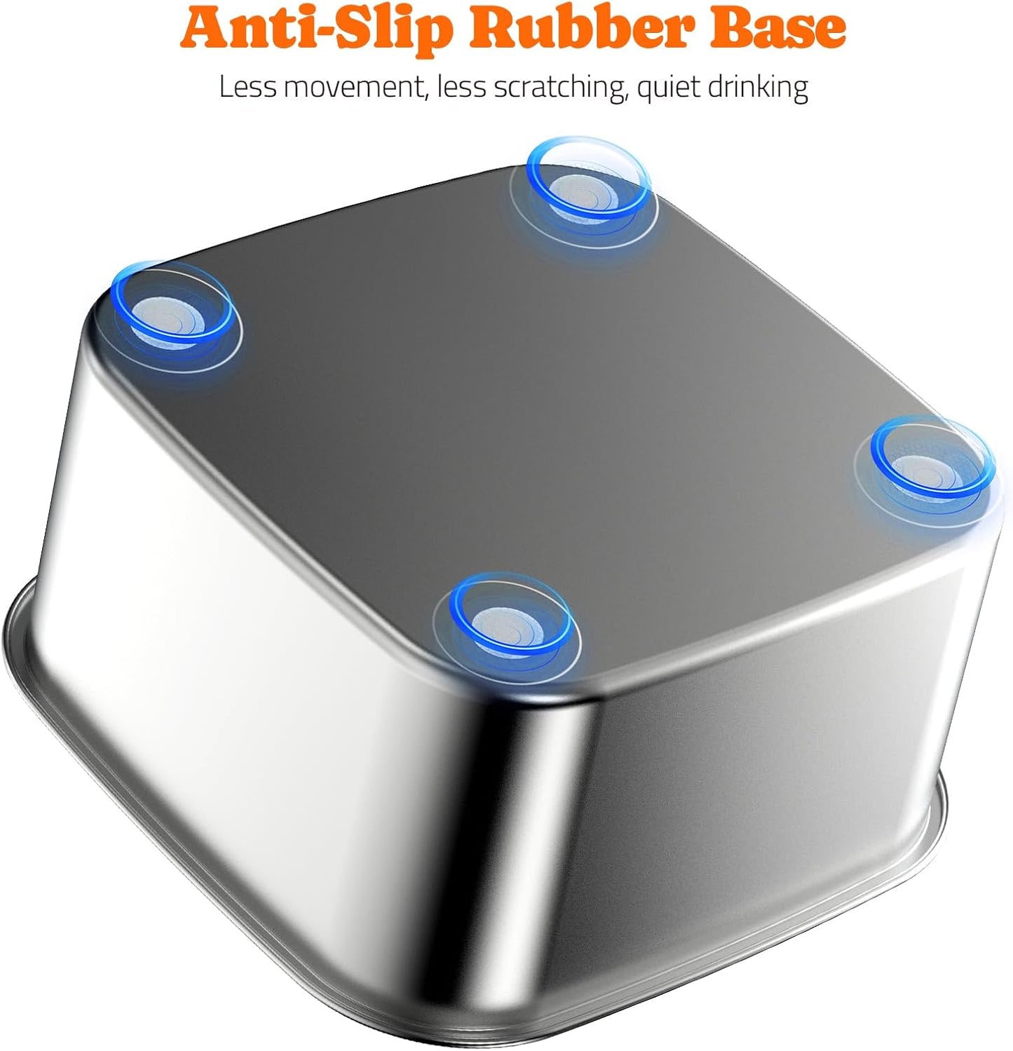 Pawtners All Stainless Steel Dog Water Bowl No Spill,135oz Anti-Splash Dog Bowl with Non-Slip Base, Spill Proof for Medium Large Messy Drinkers, Slow Drinking, Slobber Stopper,Easy to Clean