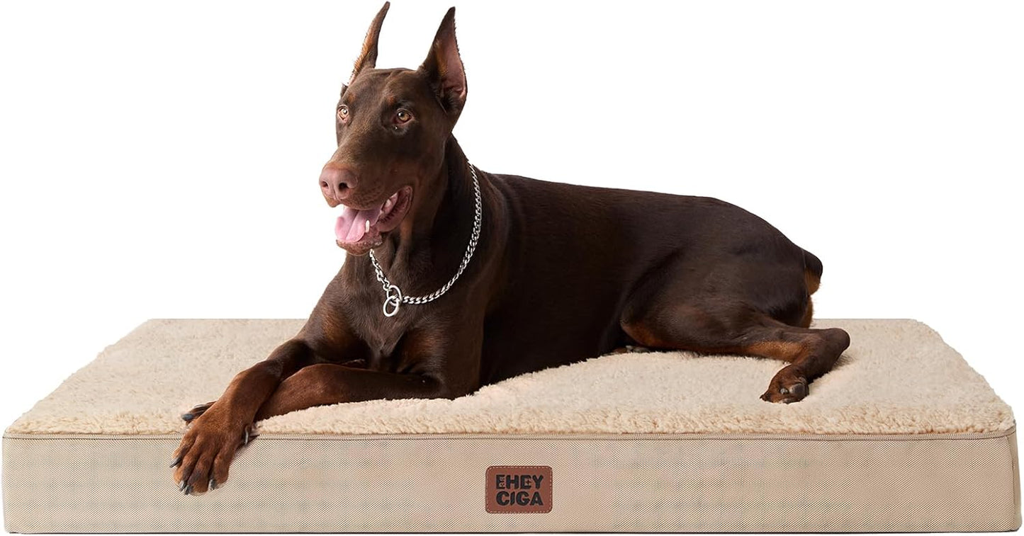 EHEYCIGA Orthopedic XL Dog Beds for Extra Large Dogs with Removable Washable Cover for Crate, Grey, 41x27