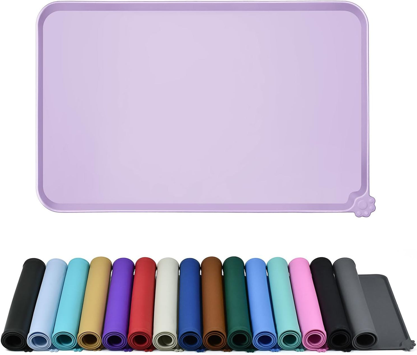 Reopet Waterproof Pet Feeding Mat, Non-Slip Silicone Placemats for Dog Cat Food and Water Bowl, High Raised Edges to Prevent Spills and Protect Floors