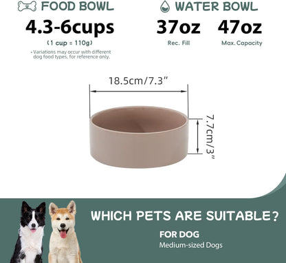 Havniva 8.3inch Ceramic Raised Dog Bowl with Stand, Elevated Dog Bowls for Large Breed Dog Food and Water Bowl Non-Slip Dog Dish Large Capacity Feeding Pet Water Bowl