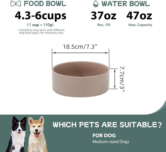 Havniva 8.3inch Ceramic Raised Dog Bowl with Stand, Elevated Dog Bowls for Large Breed Dog Food and Water Bowl Non-Slip Dog Dish Large Capacity Feeding Pet Water Bowl
