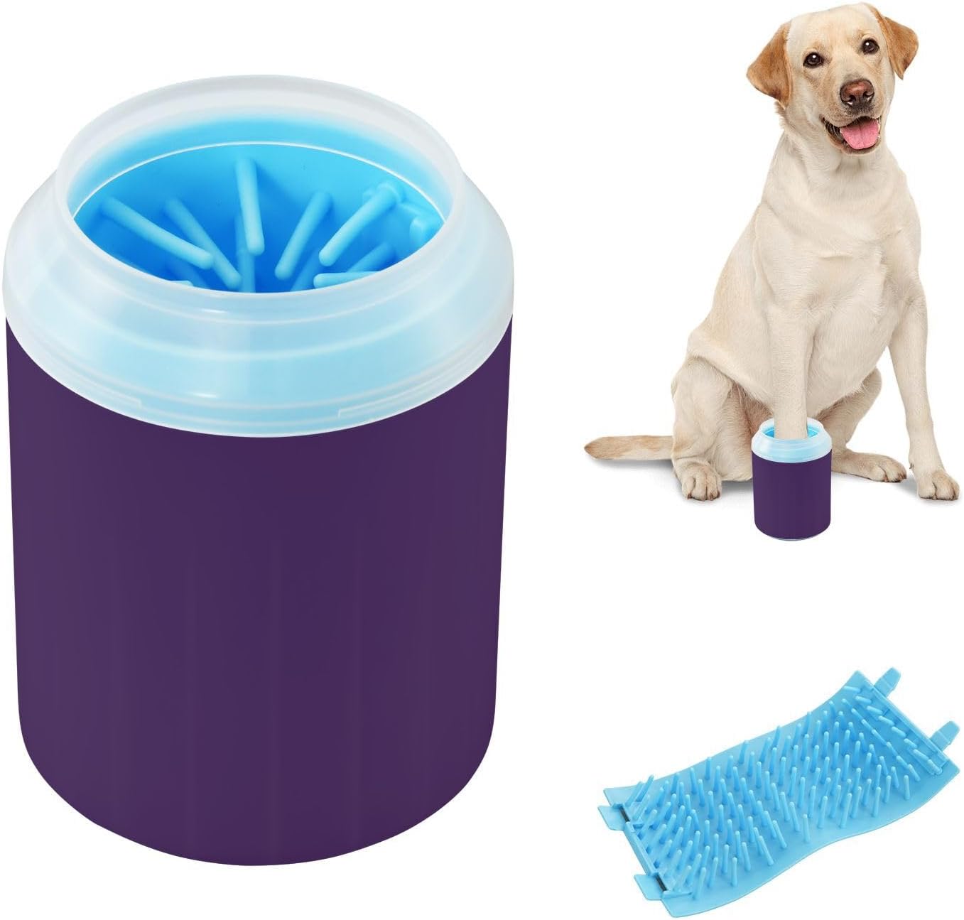 ODAWA Dog Paw Cleaner Cup Royal Blue Muddy Paw Cleaner with Soft Bristle