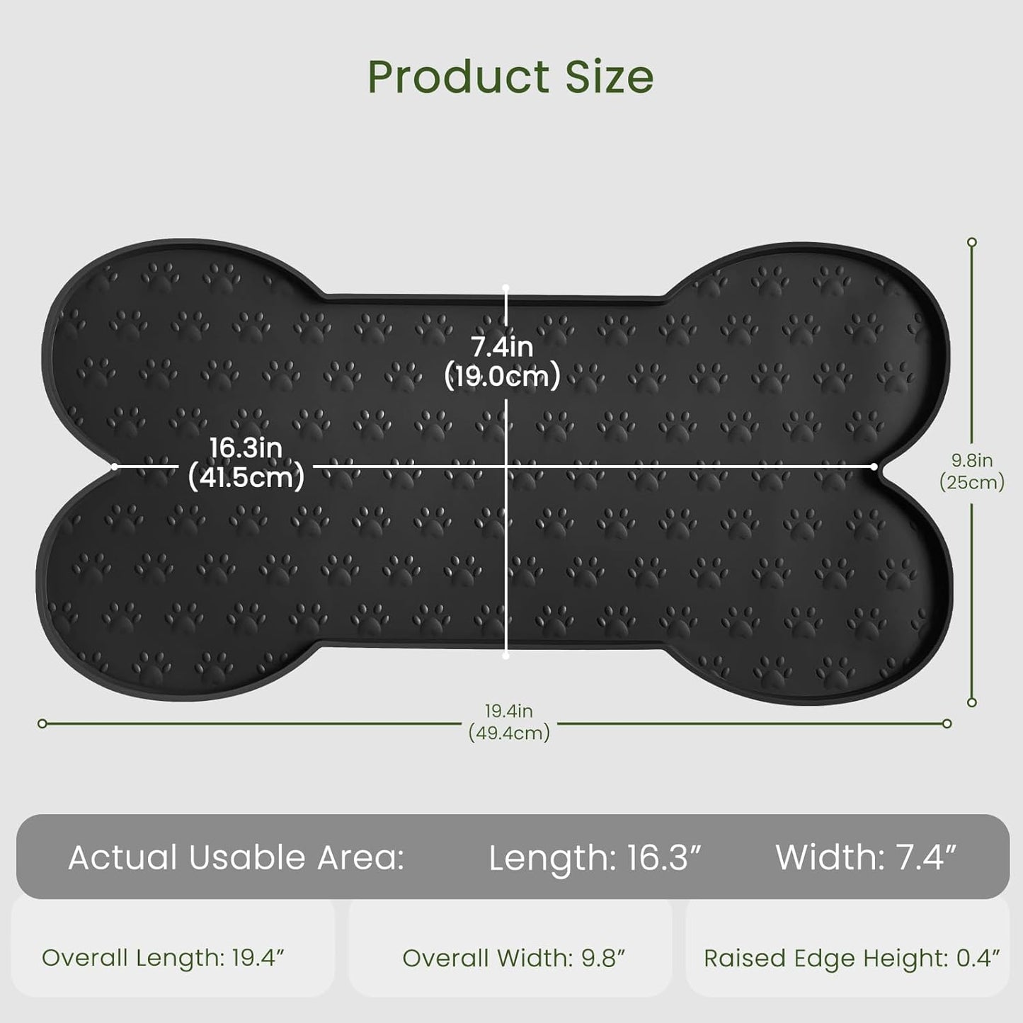 PWTAA Dog Food Mat Anti-Slip Silicone Dog Bowl Mat Thicker Pet Placemat Waterproof Cat Feeder Pad with Raised Edge Puppy Kitten Feeding Mats Suitable Small Medium-Sized Dogs Cats Eating Tray