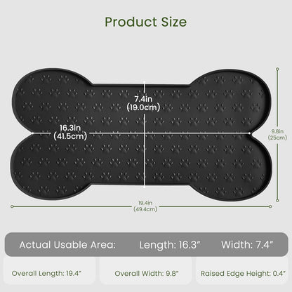 PWTAA Dog Food Mat Anti-Slip Silicone Dog Bowl Mat Thicker Pet Placemat Waterproof Cat Feeder Pad with Raised Edge Puppy Kitten Feeding Mats Suitable Small Medium-Sized Dogs Cats Eating Tray