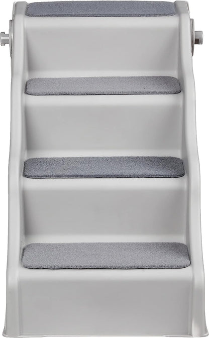Amazon Basics Foldable Non-Slip Pet Stairs for Small Dogs and Cats, Senior Pets, Easy to Climb, 14.6" x 22.75" x 19.5", Grey