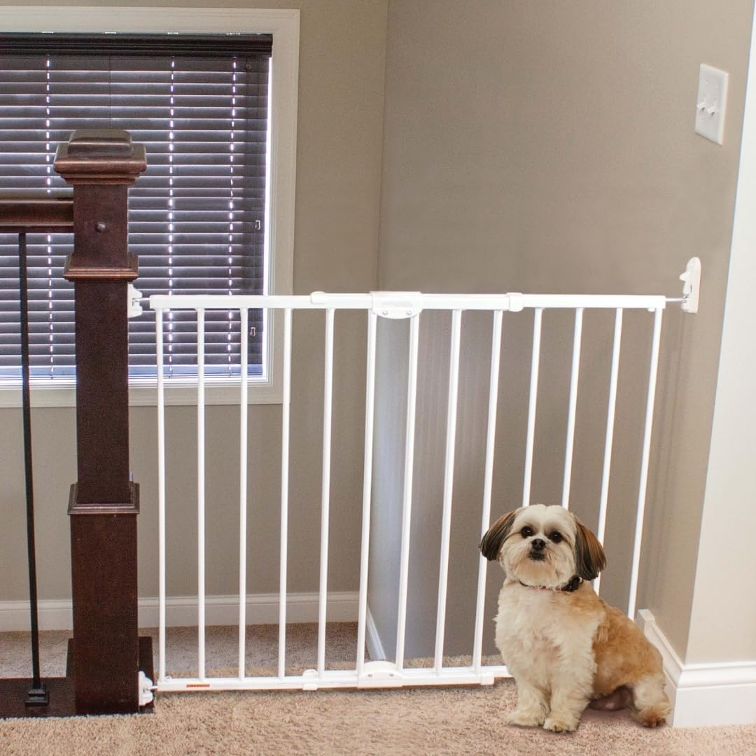 MyPet Windsor Walk Thru Pet Gate: 28.68" - 47.85" Wide Dog Gate. Hardware Mount, Dog Gates for The House, Cat Gate for Doorway. 31" Tall, Matte Bronze