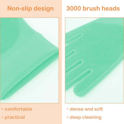 Pet Grooming Gloves, Dog Washing Gloves with High-Density Teeth, Heat Resistant Silicone Dog Bath Scrubber with Enhanced Five Finger Design, Bathing and Massaging for Dogs and Cats