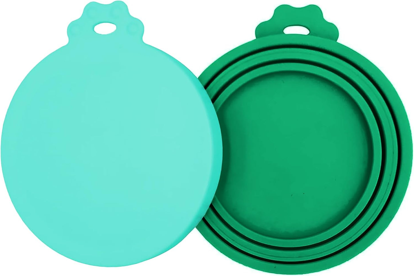 2 Pack Pet Food Can Covers, Silicone Universal Can Lids for Dog & Cat Food, BPA Free, One Fit Most Standard Size Food Cans Green/Blue