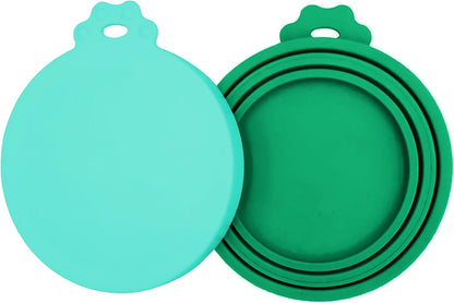 2 Pack Pet Food Can Covers, Silicone Universal Can Lids for Dog & Cat Food, BPA Free, One Fit Most Standard Size Food Cans Green/Blue