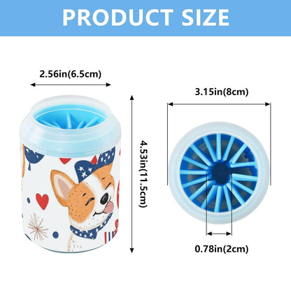Dog Paw Cleaner Cups for Dogs Pet Foot Washer Paw Scrubber for Medium Small Dogs Cats Cleaning Cup Cute Yellow Fiesta Guitars Cacti and Ethnic Birds