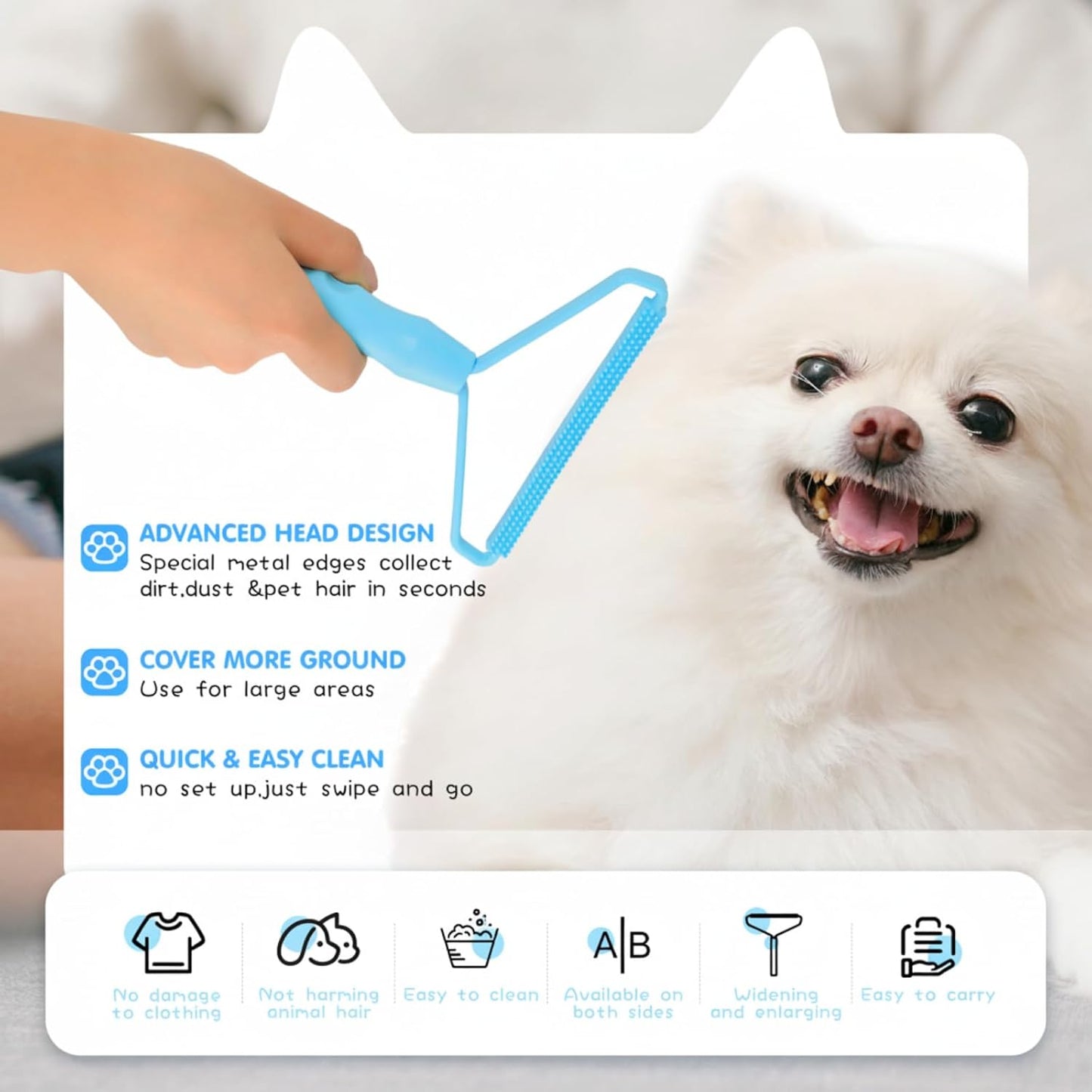 Honeydak 3 Pieces Hair Remover Tool Dog Hair Remover Pro Silicone Cleaner Brush Roller Fuzz Hairball Brush for Carpet Rake, Car Mat, Couch, Pet Bed, Clothes