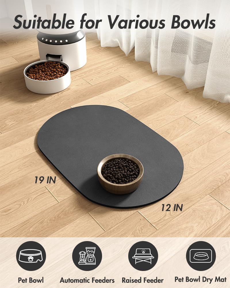 Absorbent Dog Food Mat-Cat Dog Mat for Food and Water Bowl, Quick Dry Pet Food Mat, No Stains Dog Feeding mat, Dog Accessories Pet Supplies Mat-Dog Water Bowl Mat for Messy Drinkers