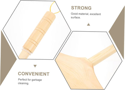 Horsehair Broom with Long Handle Soft Pine Bristles for Indoor Hardwood Floor Tile Surface Cleaning Sweeping Tool 37.00In