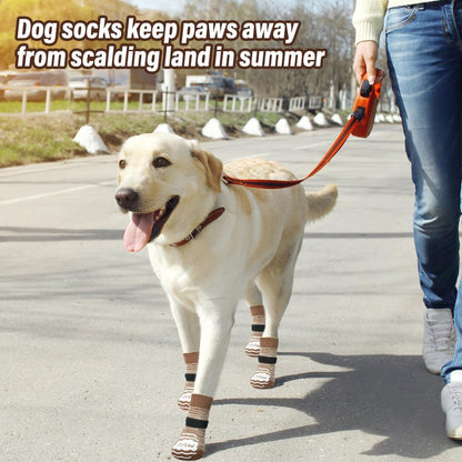 BEAUTYZOO Anti-Slip Dog Socks,Dog Shoes for Hot/Cold Pavement,Paw Protectors with Grips 3 Pairs for Puppy Small Medium Large Senior Old Dogs,Dog Socks to Prevent Licking and Hardwood Floor Protection
