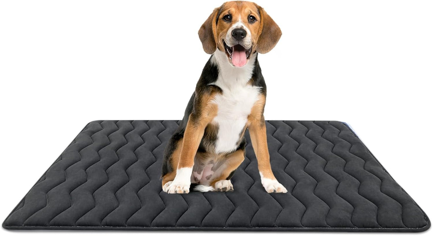 Bubble bear Dog Crate Mat - Ultra Soft, Washable & Anti-Slip Kennel Pad for Small/Medium/Large Dogs, Dark-Hued to Hide Stains (48"x30")