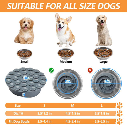 Slow Feeder Dog Bowls Insert, Animire Soft Silicone Slow Eating Dog Food Bowl for Small, Medium and Large Dogs, Compatible with Regular and Elevated Bowls