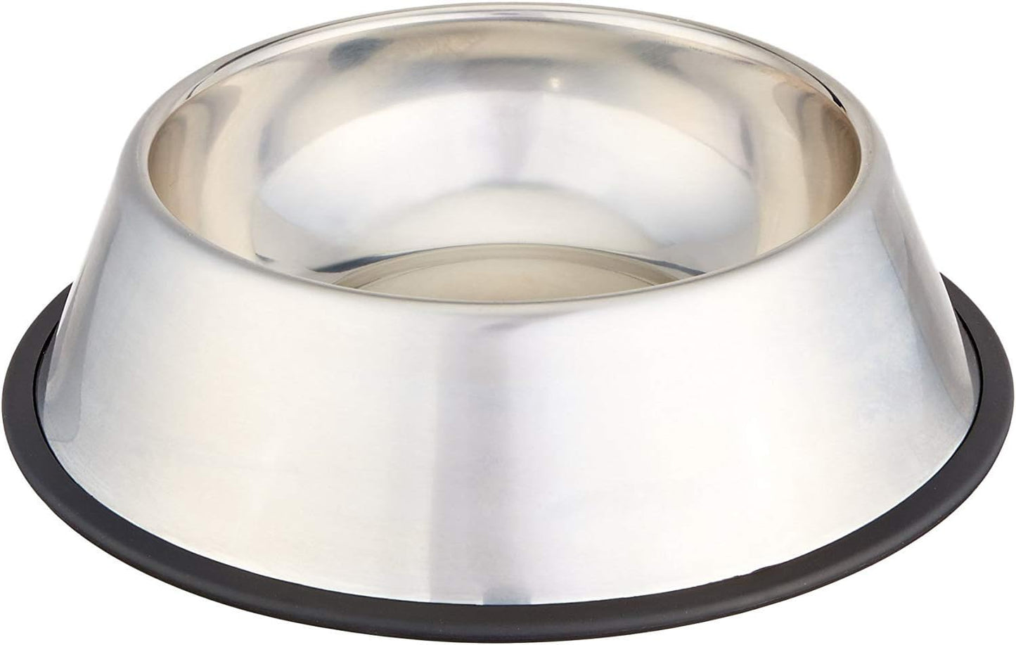 Amazon Basics Stainless Steel Non-Skid Dog Water And Food Bowls, Dishwasher Safe, Rust Resistant, 38oz Capacity, 10 x 2.8 Inches, 2-Pack