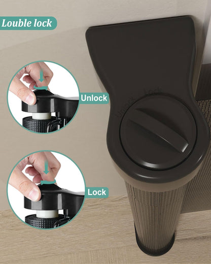 Miumoon 150 inch Retractable Baby Gates 42 inch Tall, Retractable Gate with Reinforced Strip Design to Prevent Crawling Through, 12 FT Extra Wide Retractable Dog Gate for Indoor/Outdoor