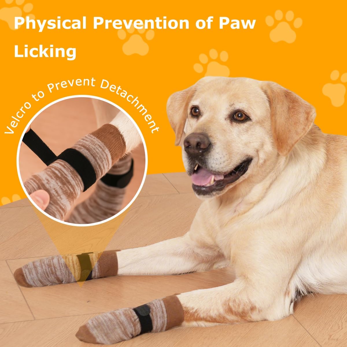 Dog Socks 12 Pack to Prevent Licking Paws, Anti Slip Dog Booties and Paw Protectors for Hardwood Floors Hot Pavement, Suitable for Small Medium Large Senior Dogs - Size Medium