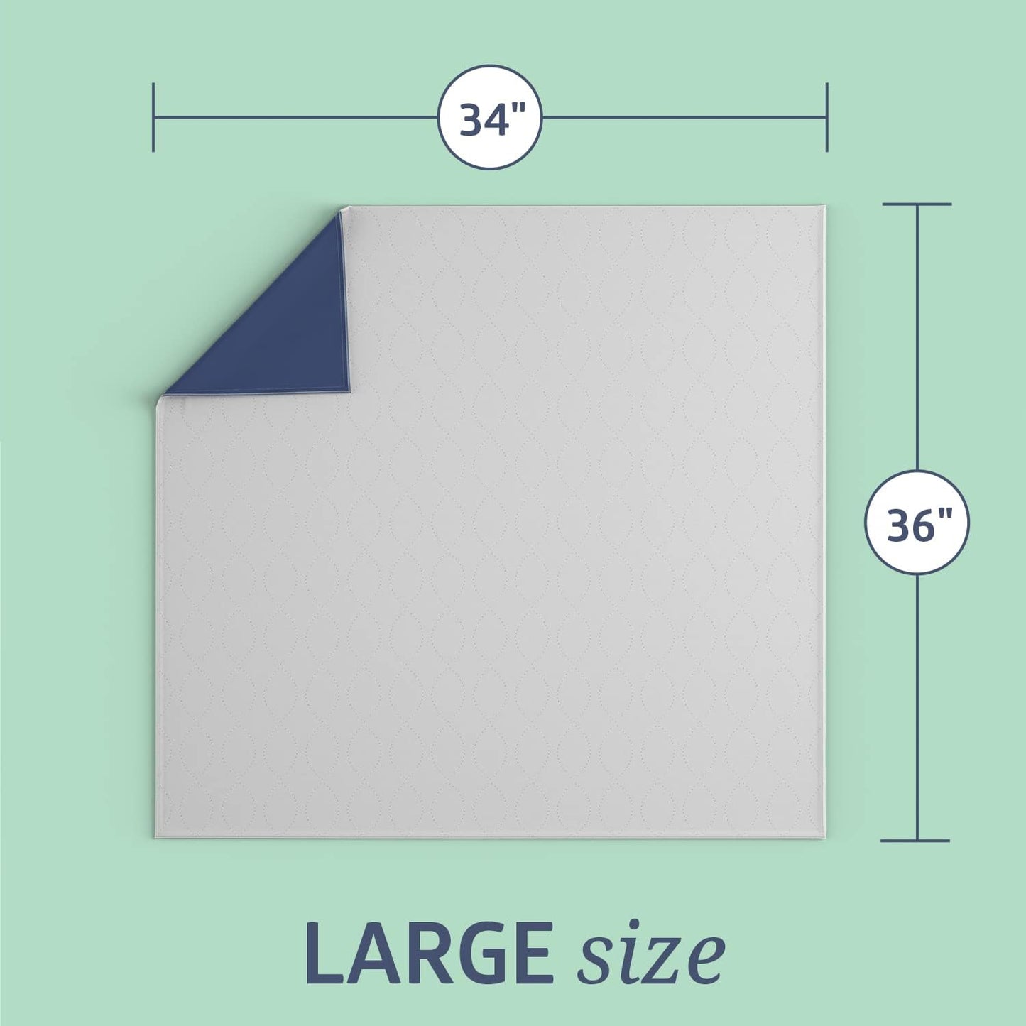 Medline Sofnit 300, Pack of 4 Large Washable Blue Underpads, 34”x 48” for use as reusable pet pads, reusable bed pads, great for dogs, cats and bunnies