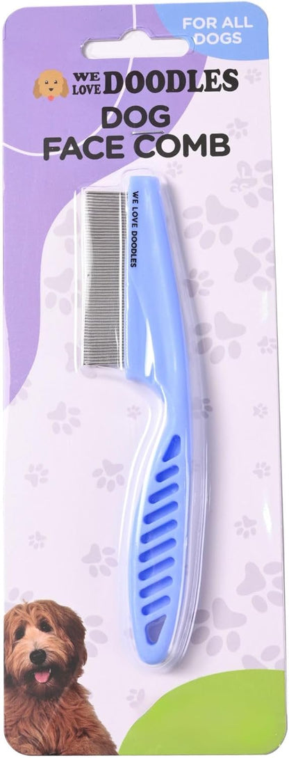 Dog Face Comb, Flea Comb for Dogs, Fine Tooth Tearstain Remover, Removes Crust and Mucus, Face Brush for Poodles & Other Breeds, Grooming Comb for Pets, Large + Small [We Love Doodles]