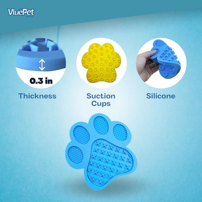 VALUEPET | Dog Lick Mat - Silicone Lick Mat for Anxiety Relief - Slow Feeder Licking Pad for Butter, Yogurt, & Peanut - Suitable for Dog Training, Boredom Reducer, Bathing & Grooming - Paw - 6.6 Inch