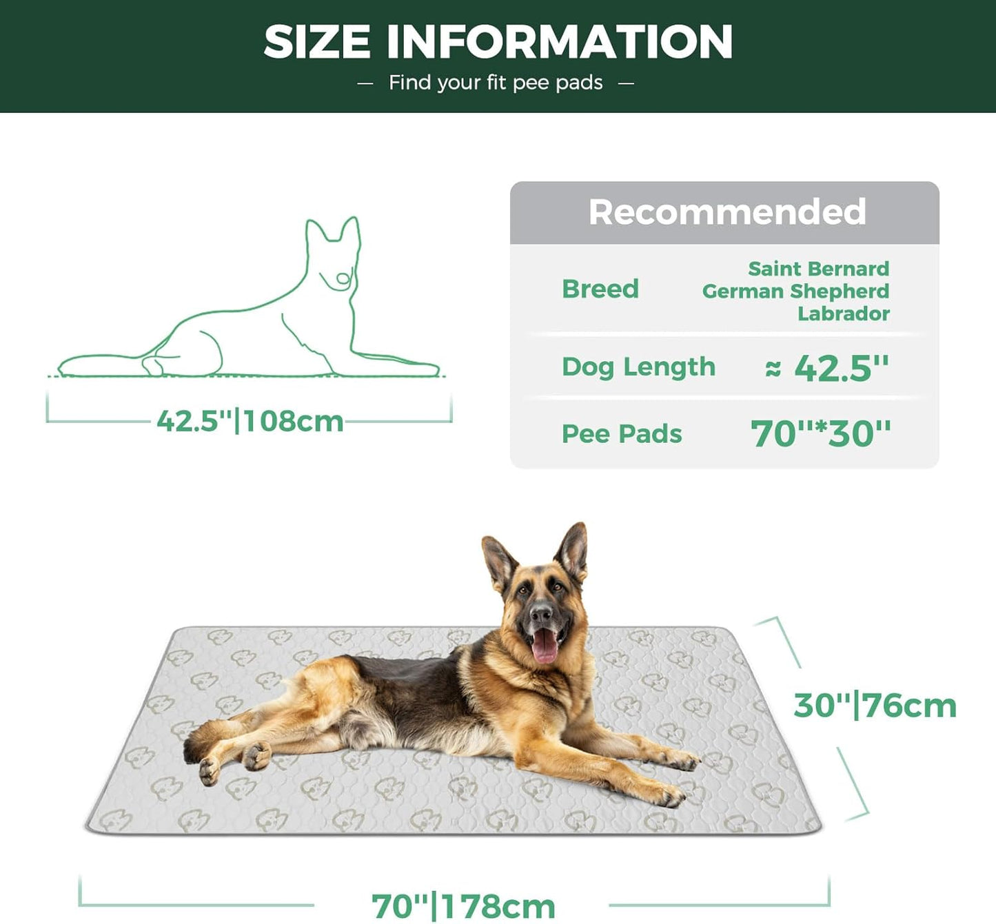 FXW Washable Pee Pads for Dogs, Puppy Pads with Super Absorbent, Specifically Designed for FXW Rollick/Homeplus 24inch 6 Panels Dog Playpen, 39" x 63" Rectangle, Khaki, 1 Pack