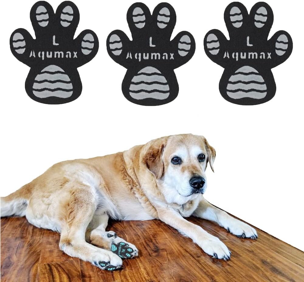 Dog Paw Protector Non-Slip Gripper Traction Pads,Walk Assistant for Senior Dogs,Foot Stickers for Hardwood Floors,Dog Shoes Booties Socks Replacement,6 Sets (24 pcs) XXL Black