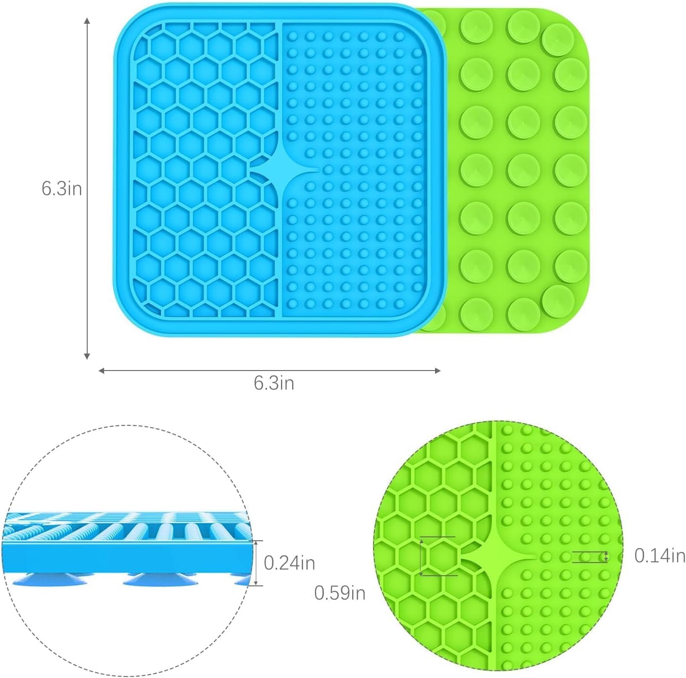 MateeyLife 2PCS Large Lick Mat for Dogs with Suction Cups, Slow Feeder Bowls, Cat Lick Mat for Anxiety Relief, Dog Toys to Keep Them Busy, Enrichment Toys for Bathing, Cat Licking Pad for Boredom