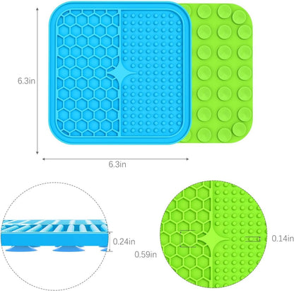 MateeyLife 2PCS Large Lick Mat for Dogs with Suction Cups, Slow Feeder Bowls, Cat Lick Mat for Anxiety Relief, Dog Toys to Keep Them Busy, Enrichment Toys for Bathing, Cat Licking Pad for Boredom
