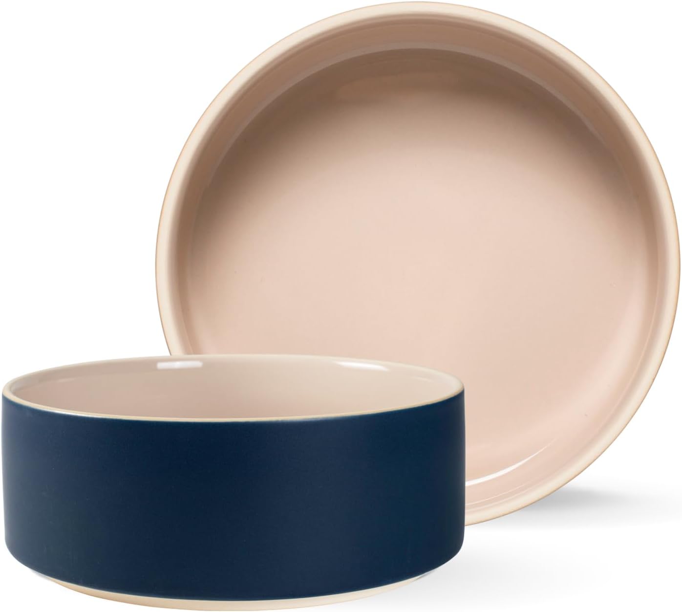 Fringe Studio Matte Speckled Green Medium Raised Stoneware Feeder W/Stainless Steel Insert (7" Diameter x 5.5" H, 26 fl.oz.), PetShop Collection (453MD001)
