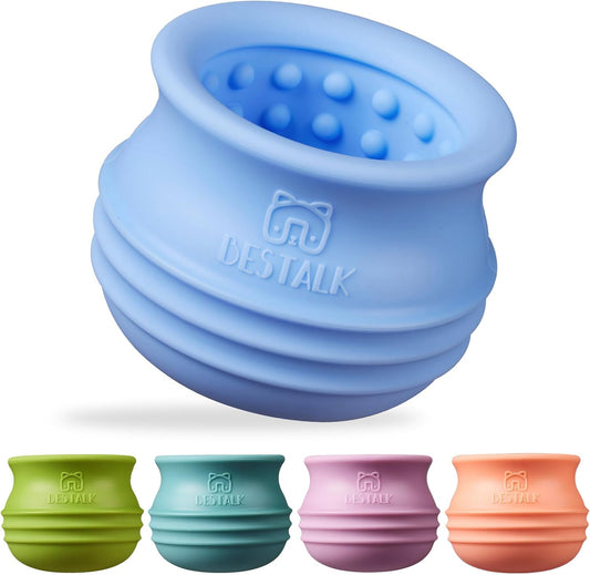 Dog Enrichment Treat Toy, Long-Lasting Wobbly Interactive Freeze Lick Toys for Dogs, Stuffable Puzzle Feeder Toy for Boredom, Silicone Treat Dispensing Chew Toy (Baby Blue,S)