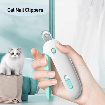 Cat Nail Clipper | Cat Nail Trimmer with Clipping Debris Storage, Adjustable Sizes, Hidden Nail File, Round Hole Blade for Injury-Free Grooming Tool for Pets, Pink