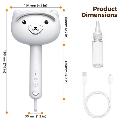 Self Cleaning Shedding Steam Cat Brush, Silicone Scraper Included Dog Brush, primecat, Cat Brushes for Shedding, USB Rechargeable, for Grooming & Haired Pets, Dogs & Cats, White
