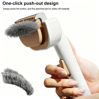 Dog & Cat Brush for Shedding, Self-Cleaning Dematting Comb Undercoat Rake, Deshedding Grooming Tool for Long & Medium Haired Pets, Removes Tangles Mats Loose Fur
