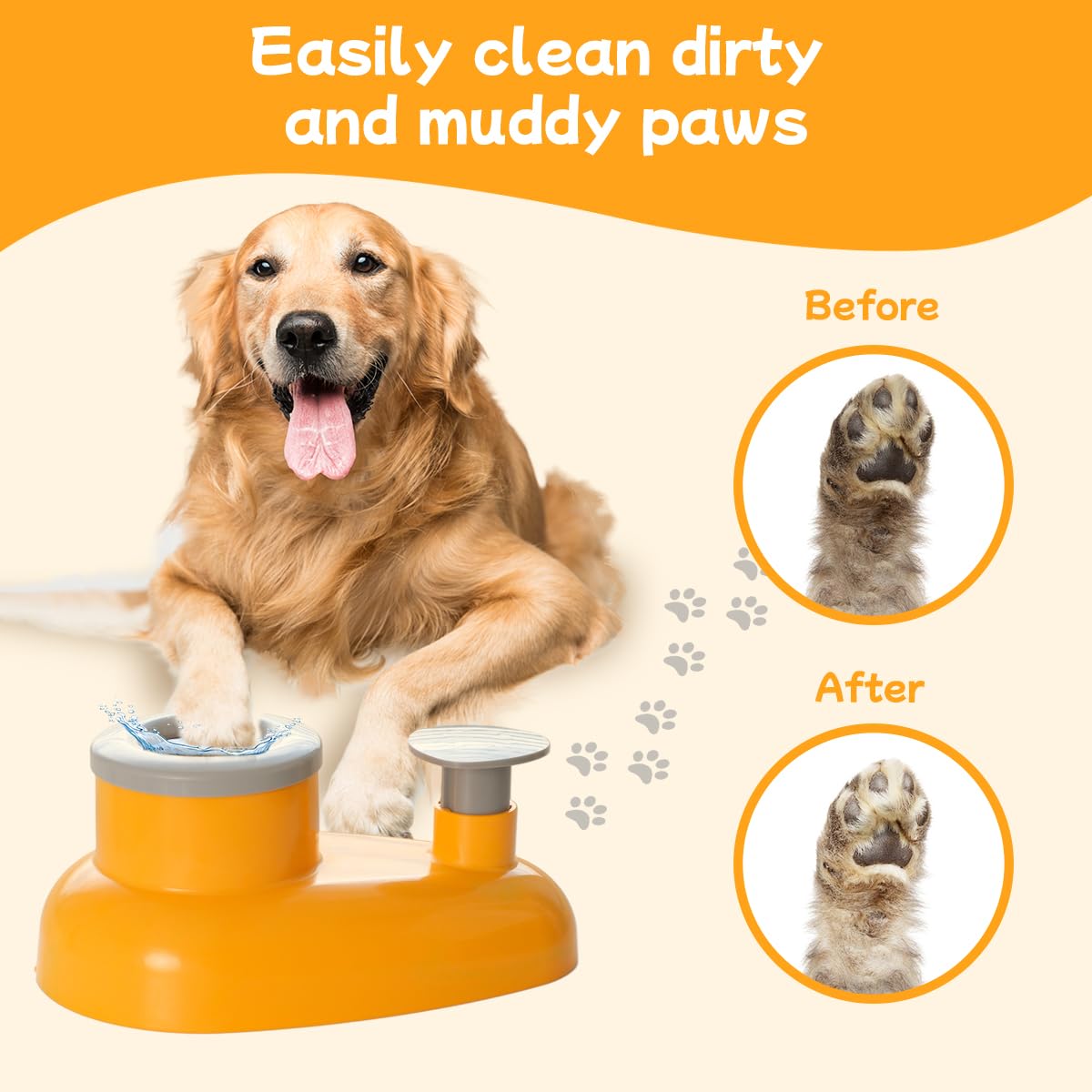 Mechanical Dog Paw Cleaner-Manually Driven Spinning-Cup Washer for All Breeds (Medium-Large)