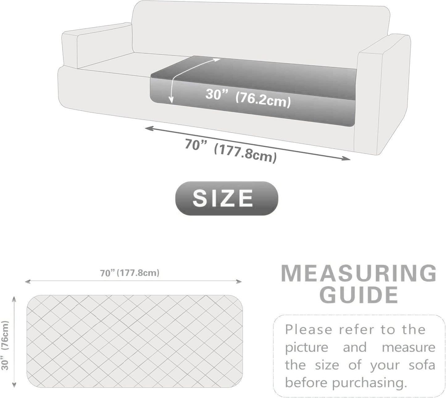 Waterproof Pet Couch Cover Washable, Stylish Reversible Pet Blanket, Soft Sofa Furniture Protector for Dogs Kids Pets.(Gray/Light Gray, 30"x70")
