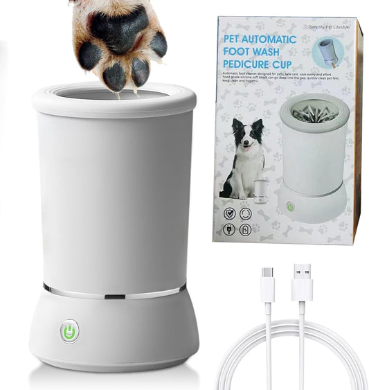 Winb Electric Dog Paw Cleaner and Massager, Portable USB Rechargeable Paw Washing Cup, Automatic Foot Cleaning Machine for Small Dogs