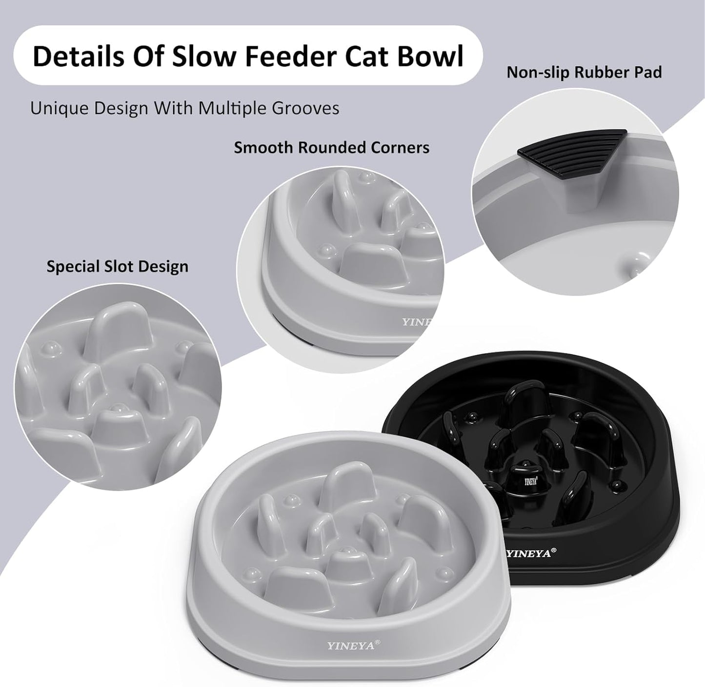 YINEYA Slow Feeder Dog Bowls, Pet Supplies that Slow Down Eating, Pet Food Bowls, Maze Dog Puzzle Feeder for Medium Breed