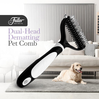 Fuller Brush Slicker Pet Brush - Angled Fine Steel Wires - Ergonomically Designed Rubberized Handle For Comfort & Control - Remove Shedding & Matted Hair - Tool For Grooming Dogs & Cat