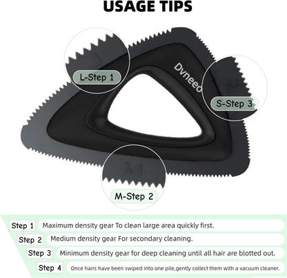 Pet Hair Removal Tool, Carpet Dog Hair Remover for Car Interior- Rapid Removal, Durable & Ergonomic, for Car Mats, Couch, Furniture, Carpets (Black)