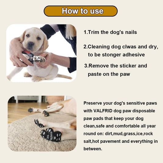 ‌VALFRID Dog Paw Protector Pads,15 Sets-60 Pads Anti-Slip Grips for Hardwood Floors,Best for Hot Pavement,Strong Self-Adhesive Traction Stickers for Senior Dog Essentials Multicolor XXL