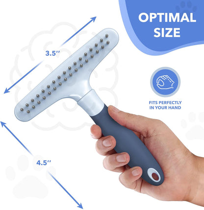 DOGI Deshedding Brush Comb - Undercoat Rake for Dogs, Cats, Short, Long Hair Coats - Double Row Stainless Steel Pins - Reduce Shedding by 90% (Green)