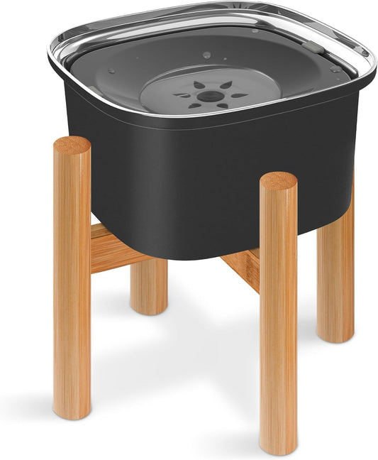 Decflow 3L Elevated Dog Water Bowl, Stainless Steel Raised Food Dispenser with Stand, Large Capacity No Spill Dog Water Bowl for Small, Medium and Large Dogs