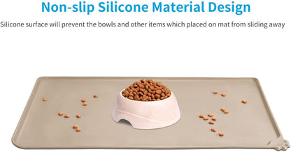 AUDWUD Silicone Waterproof Pet Feeding Mats,Anti Slip Bowl Pad,Dog Mat for Food and Water