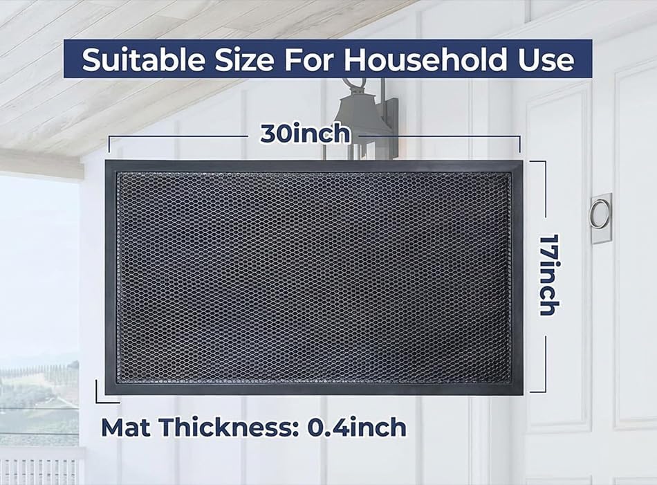 Muddy Mat® Meshy Mat™ Door Mat Heavy-Duty Quick-Dry Floor Mat, Sand & Dirt Trapper for Indoor & Outdoor, Ideal for Entrance, Mudrooms,Patios & Garages,Low-Profile,Non-Slip,Washable– Black 17"x30"x0.4"